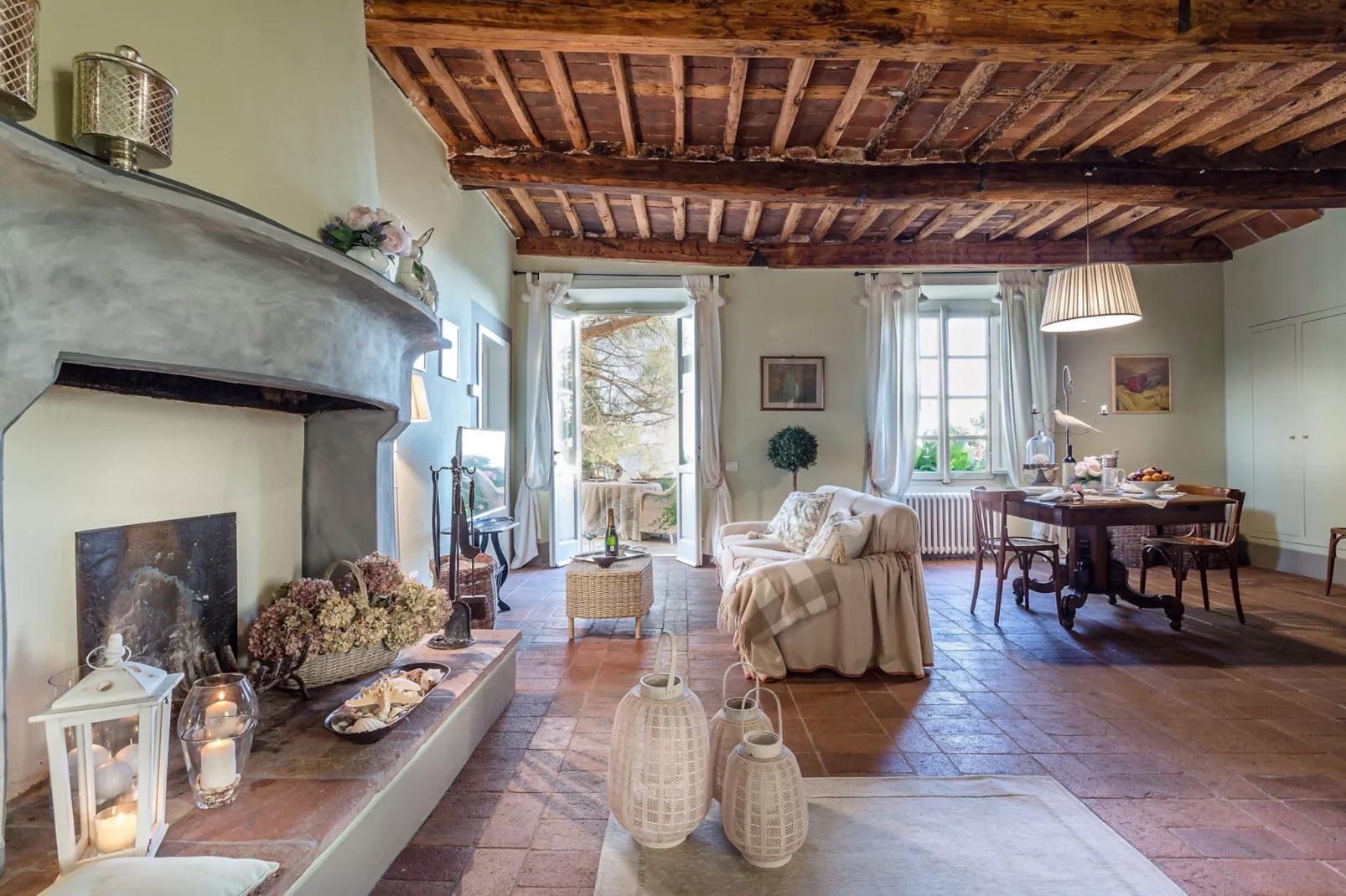 Il Frantoio Farmhouse Apartment - Woonkamer