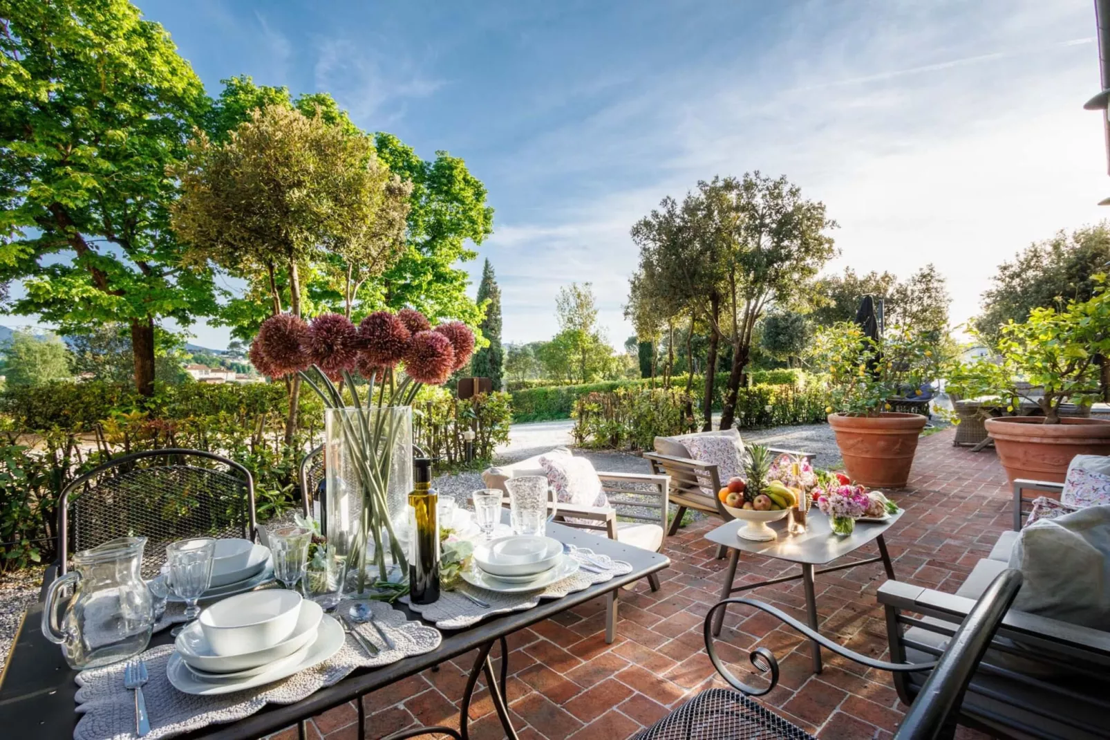 Jacopo Farmhouse Apartment in Wine Resort in Lucca - Terrasbalkon