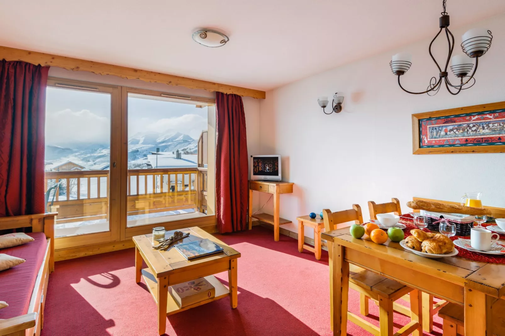 Résidence L'Ecrin des Sybelles 4-Room Duplex Apartment - 8 People OTA - Woonkamer