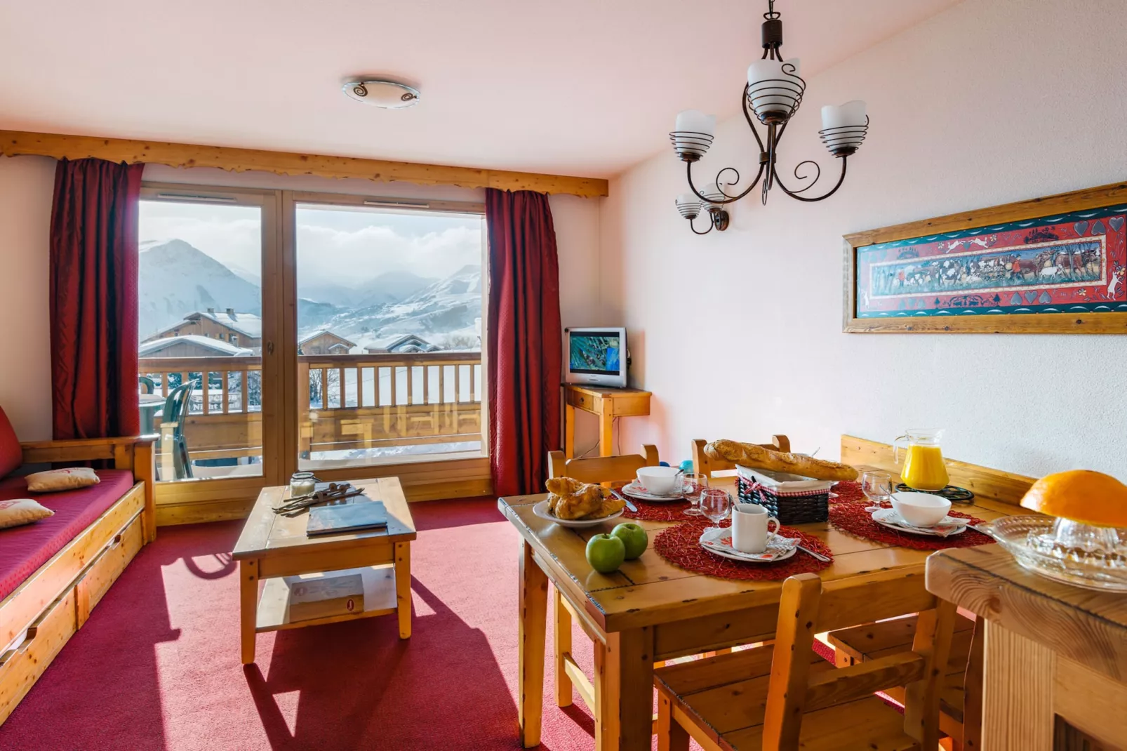 Résidence L'Ecrin des Sybelles 4-Room Duplex Apartment - 8 People OTA - Woonkamer