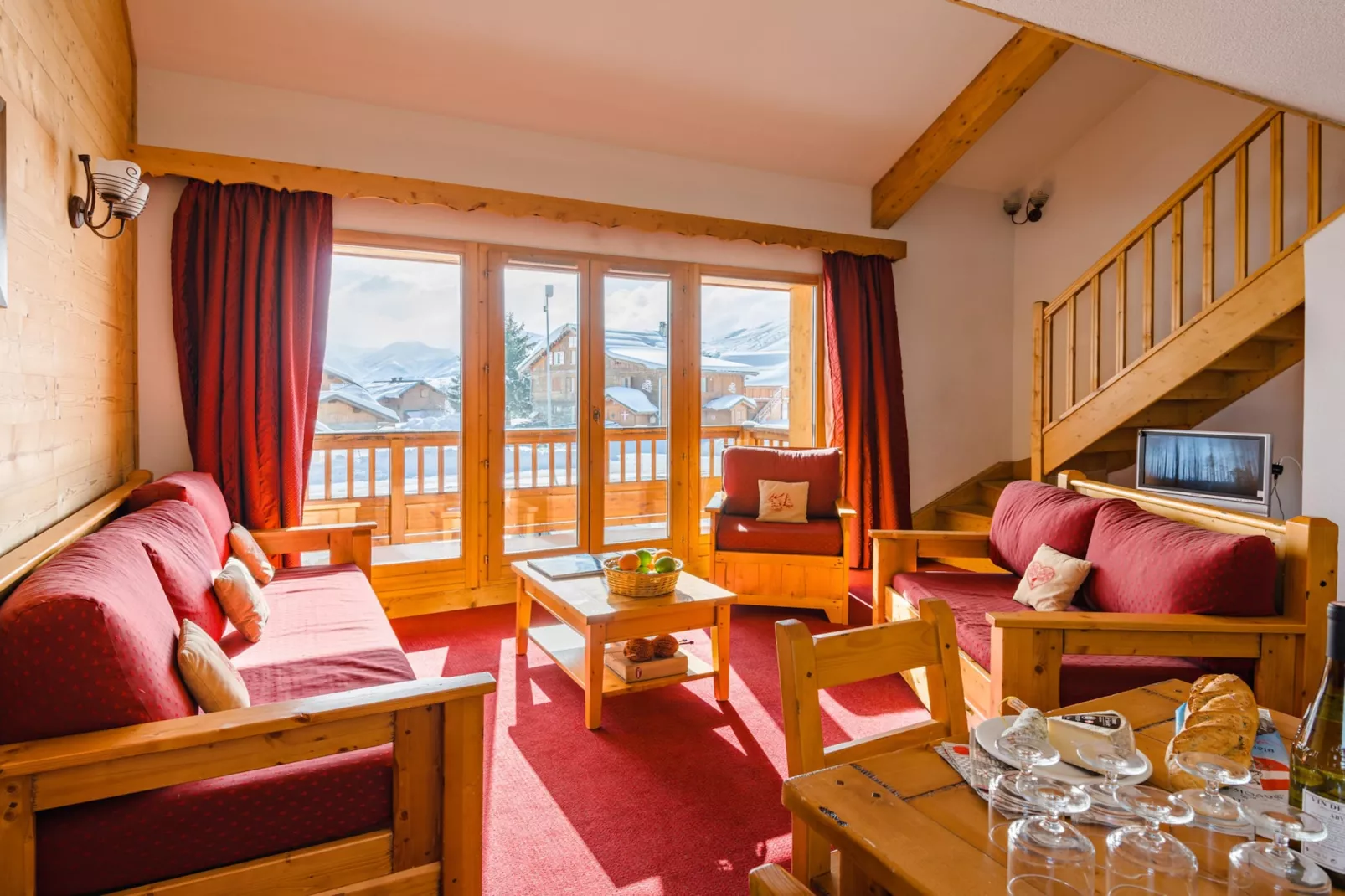 Résidence L'Ecrin des Sybelles 4-Room Duplex Apartment - 8 People OTA - Woonkamer