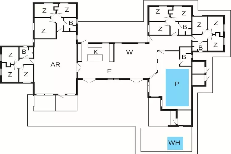 5 sterren vakantie huis in Idestrup - Plattegrond