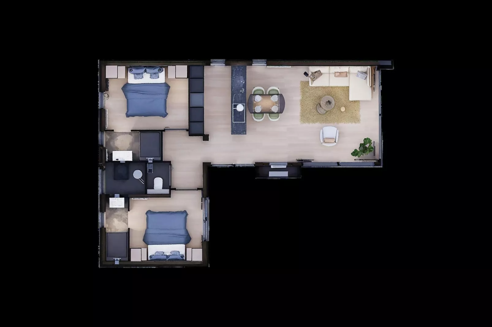 Villa L-Meerzicht | 4 pers. Roof Terrace - Plattegrond