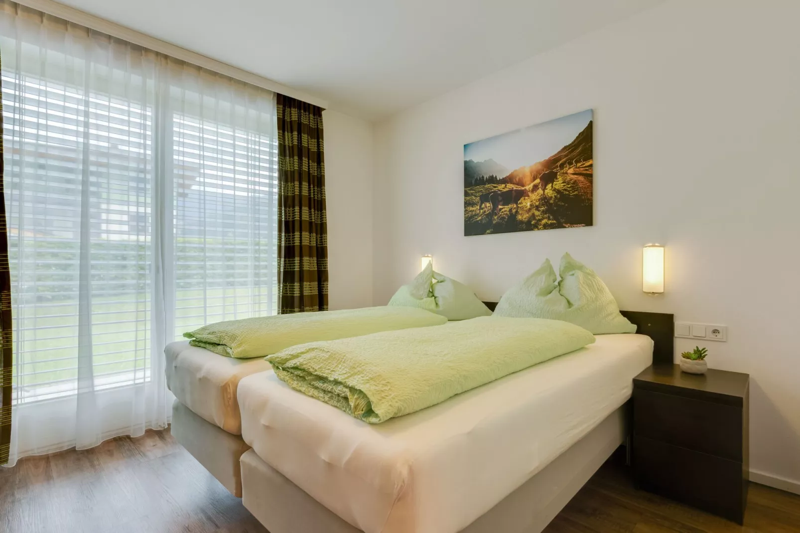 Comfortabel appartement in Leogang met een tuin-Slaapkamer