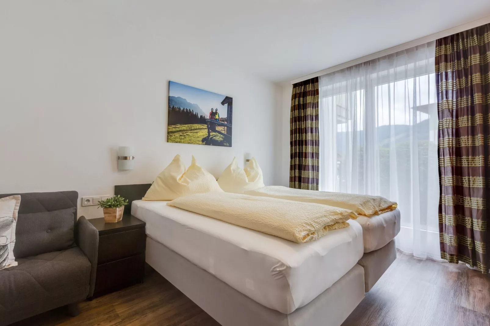 Comfortabel appartement in Leogang met een tuin-Slaapkamer