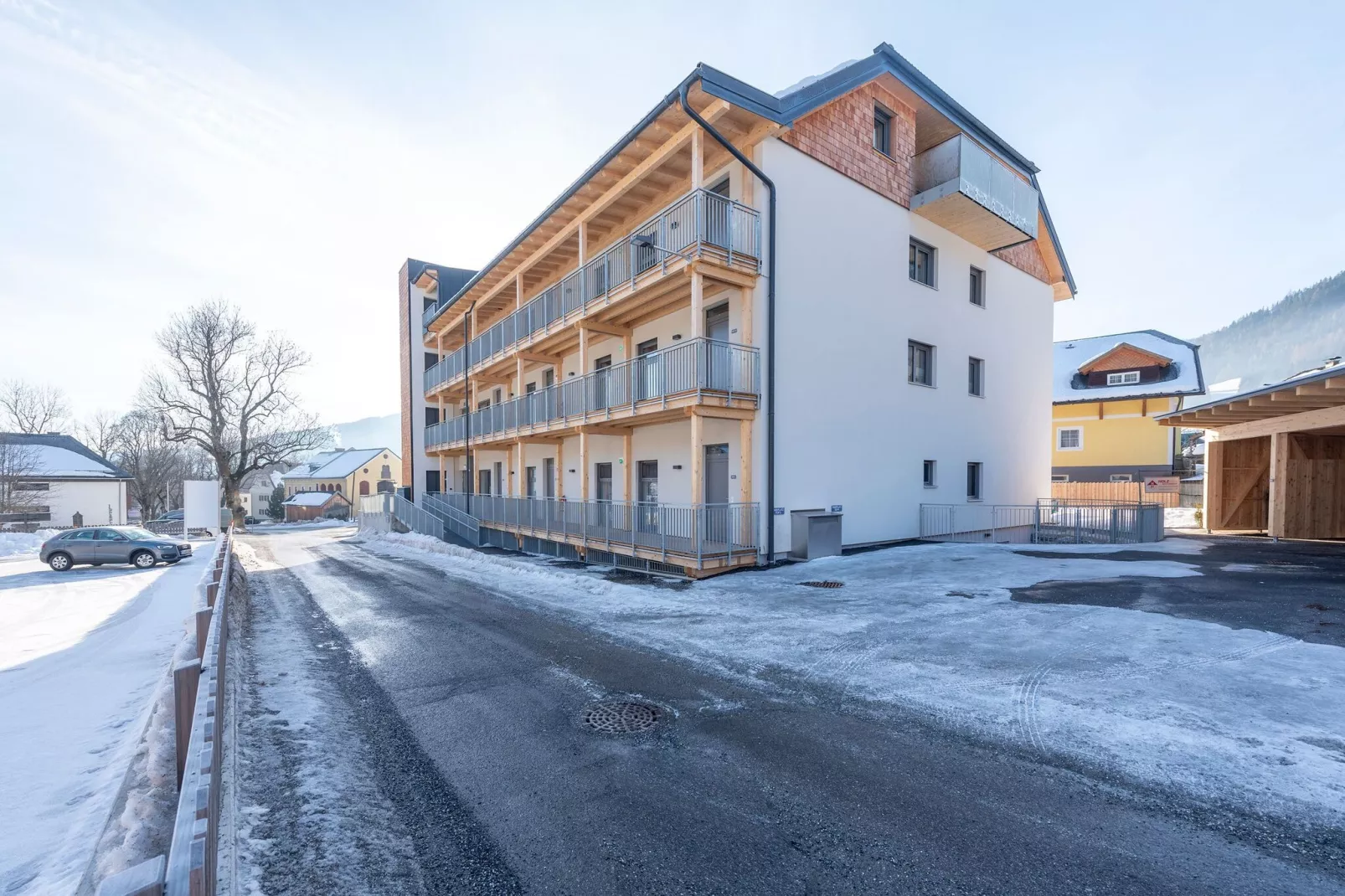 Aantrekkelijk appartement in Mauterndorf met wellnessruimte-Exterieur winter