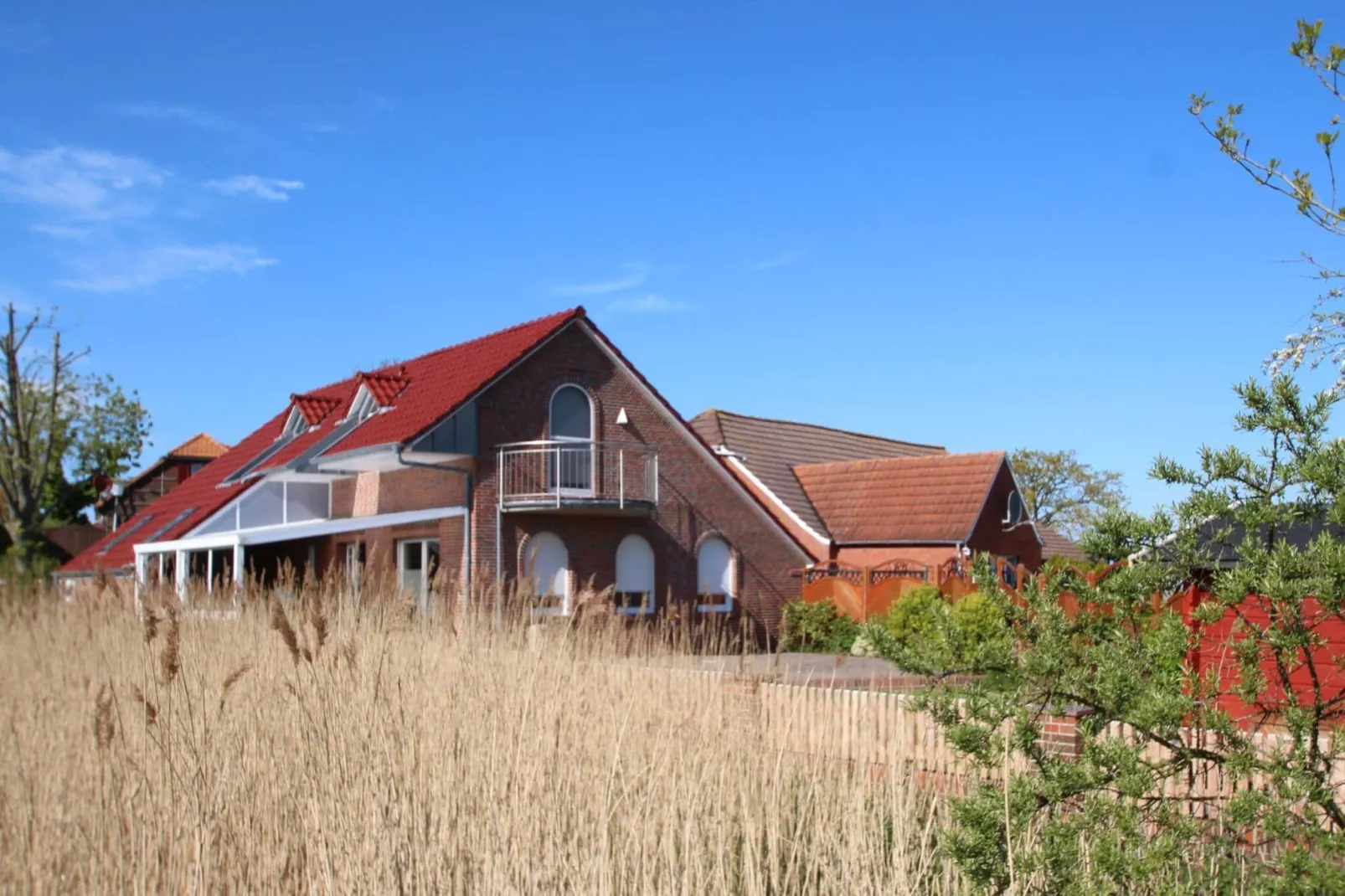 Großes Ferienhaus in ruhiger Lage mit Feldblick-Buitenkant zomer