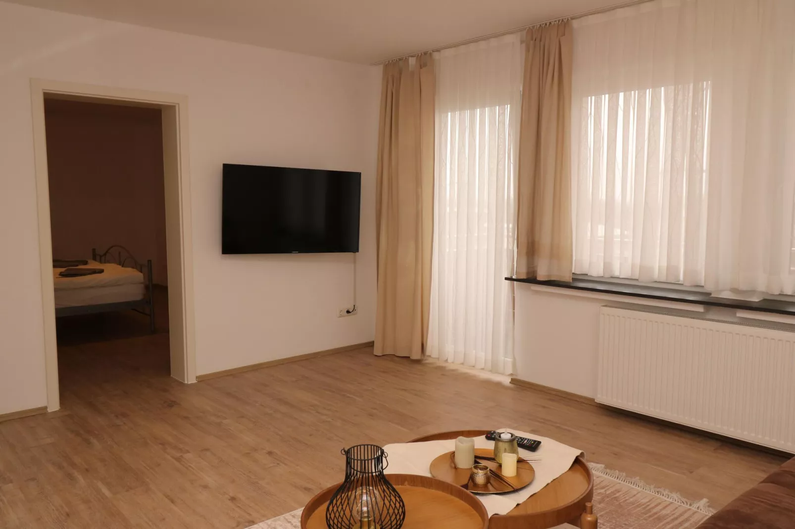 Apartment mit Wasserbett-Woonkamer