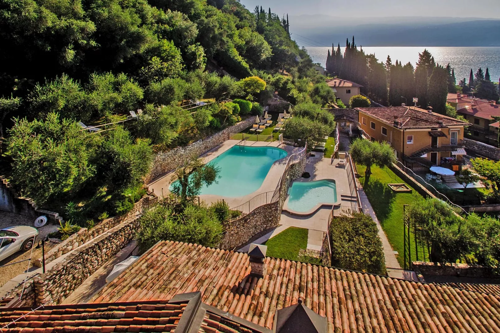 Residence Borgo Alba Chiara, Toscolano-trilo 50-60 qm-Uitzicht zomer