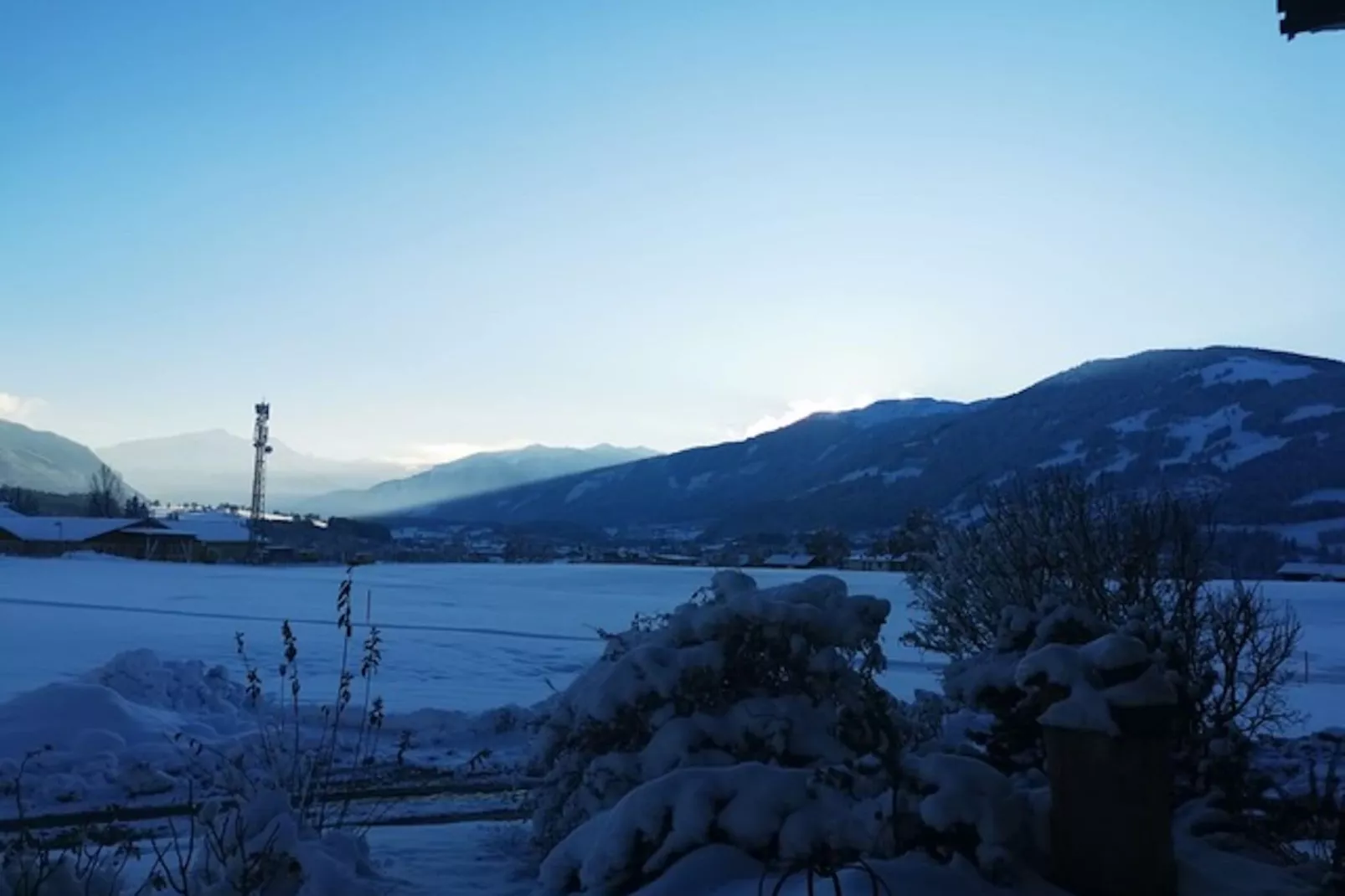 Ferienwohnung am Bio-Bauernhof-Uitzicht winter