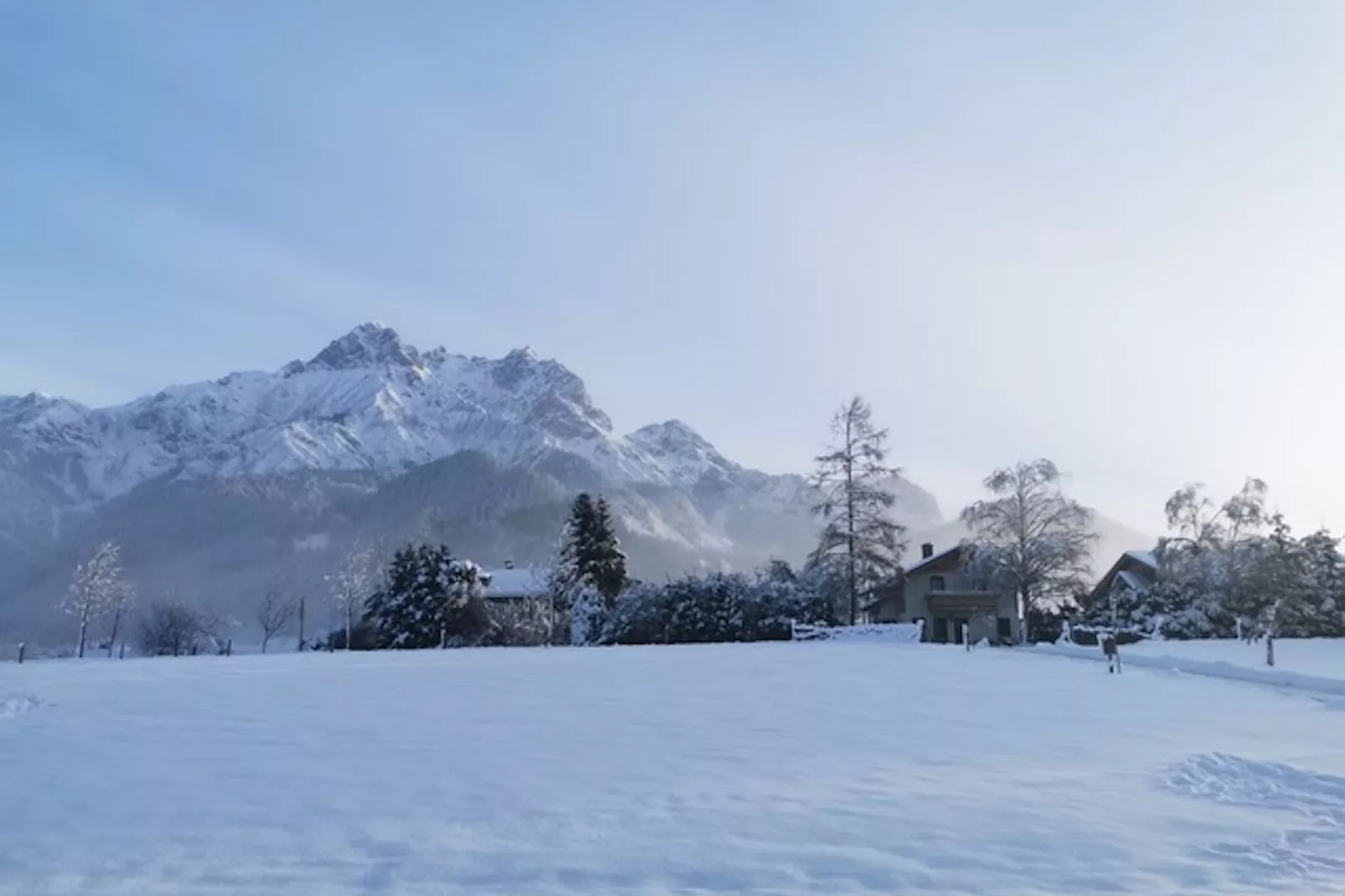 Ferienwohnung am Bio-Bauernhof-Uitzicht winter