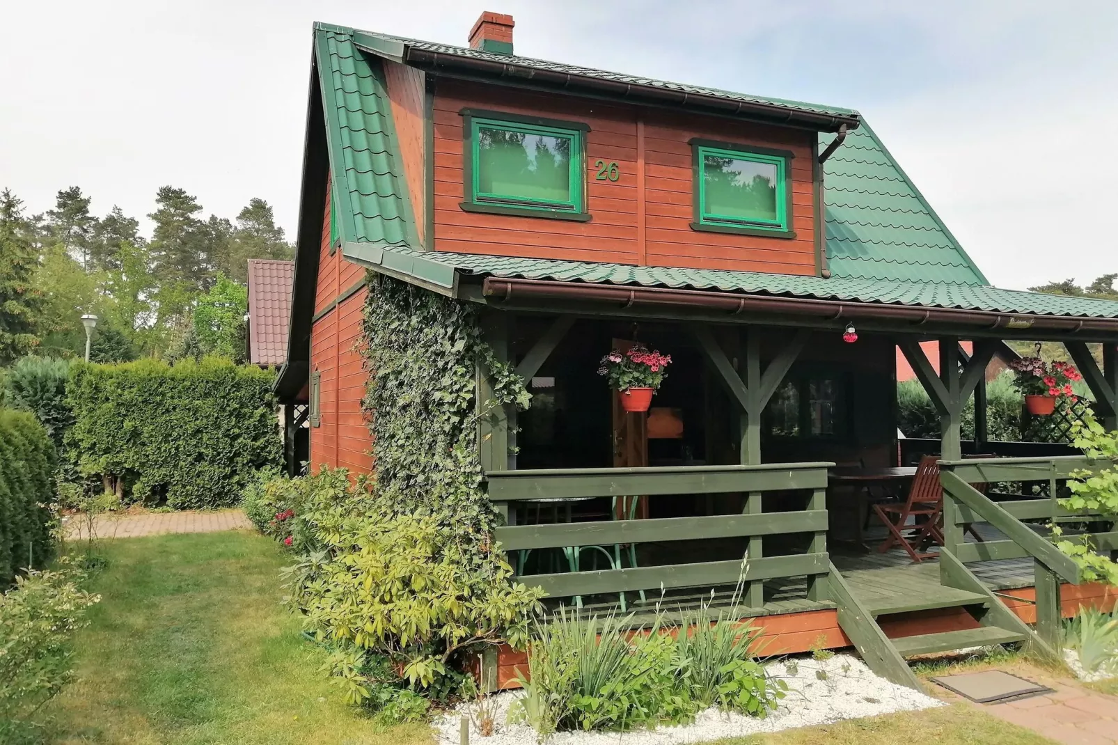 Dom wakacyjny w Morzyczynie nad jeziorem dla 5 osób-Buitenkant zomer
