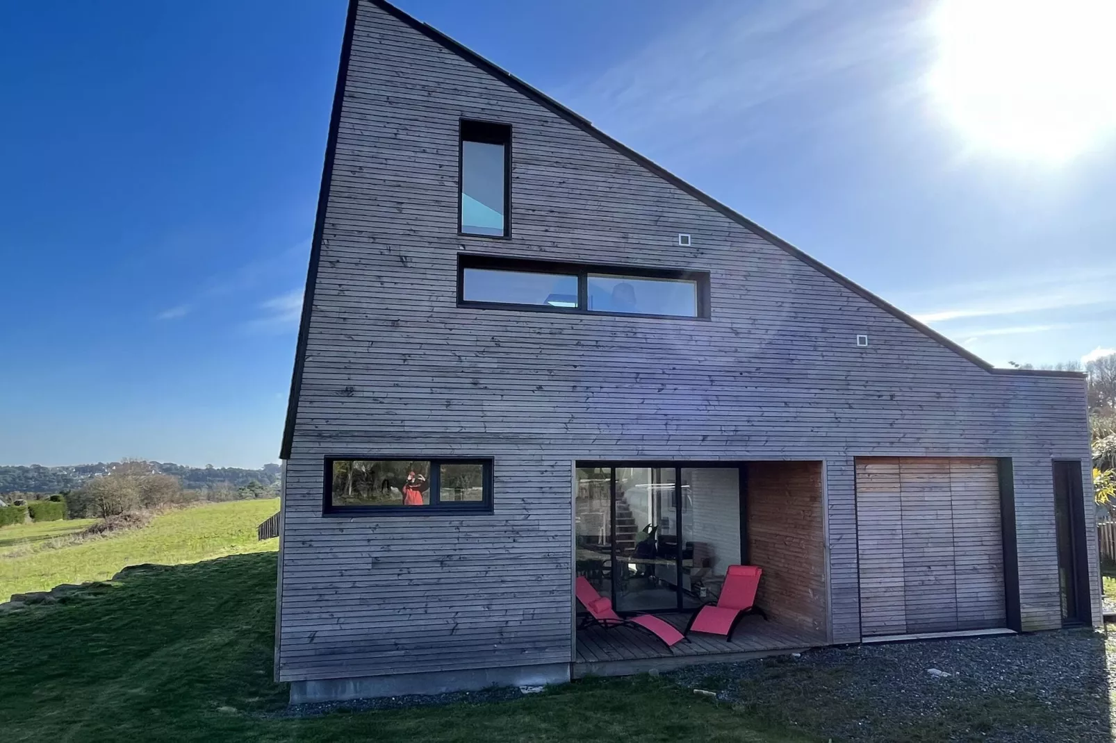 Villa d'architecte avec vue mer panoramique Locquirec-Terrasbalkon