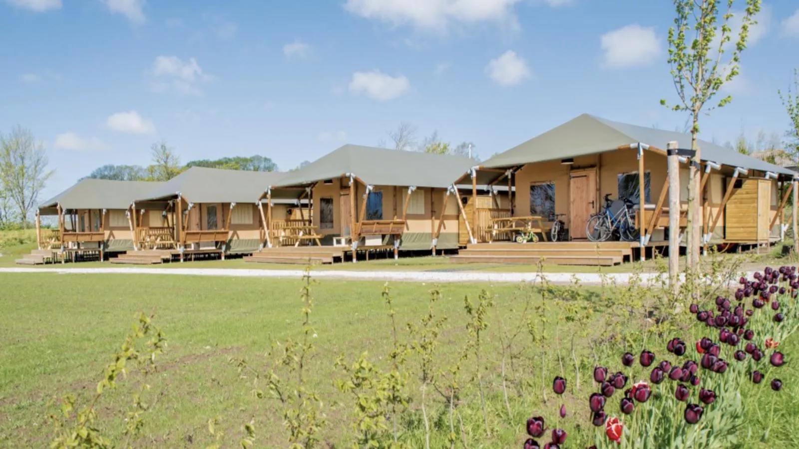 Glamping Lodge-Buitenkant zomer