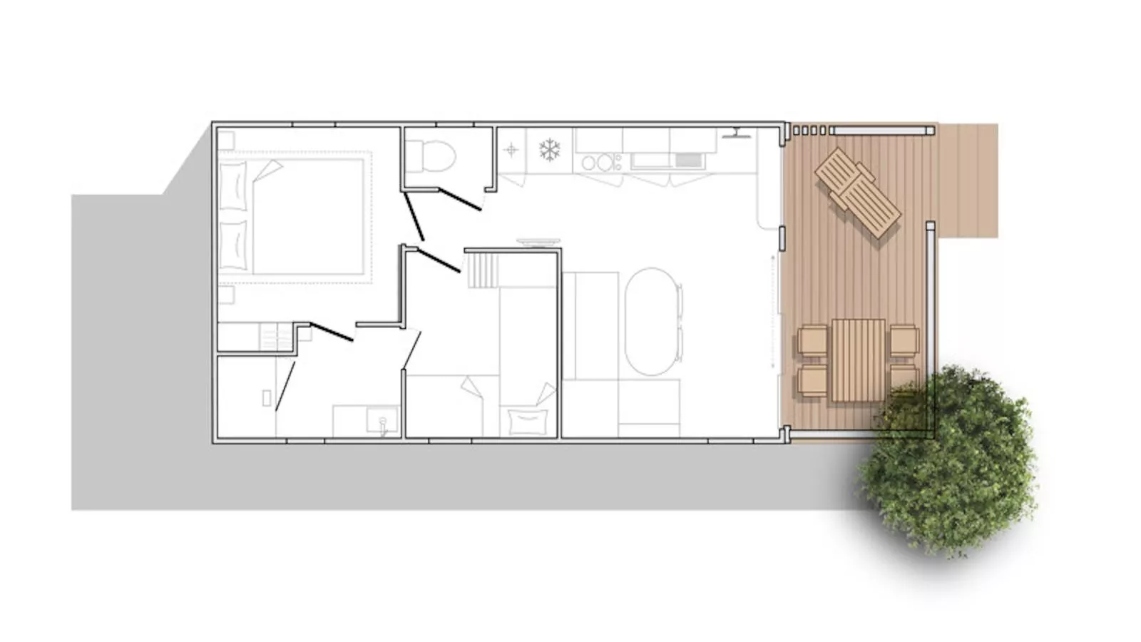 Wadden Lodge Living-Plattegrond