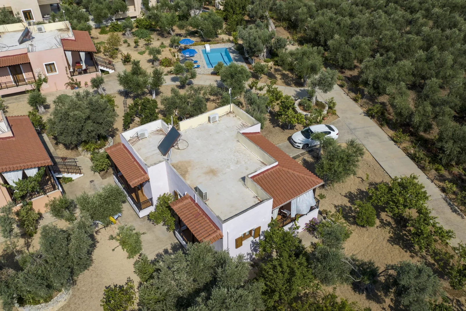 Villa Athina-Gebieden zomer 1km