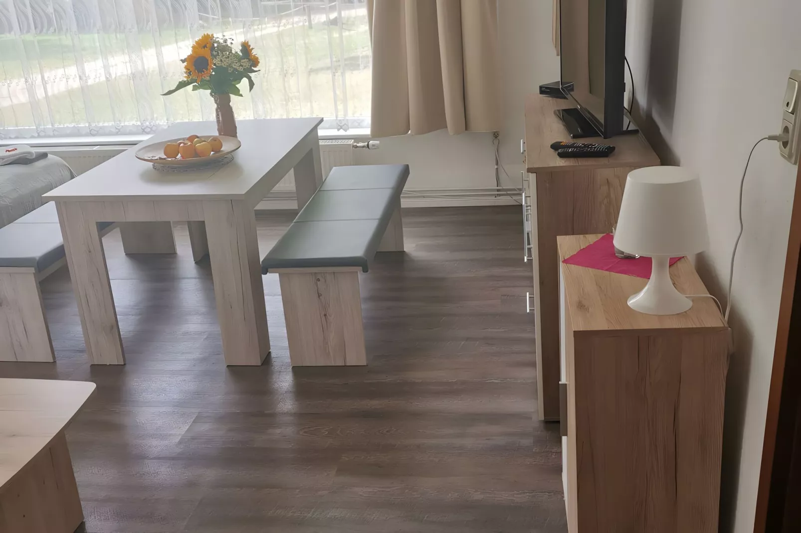 Ferienwohnung am Goldberger See-Woonkamer