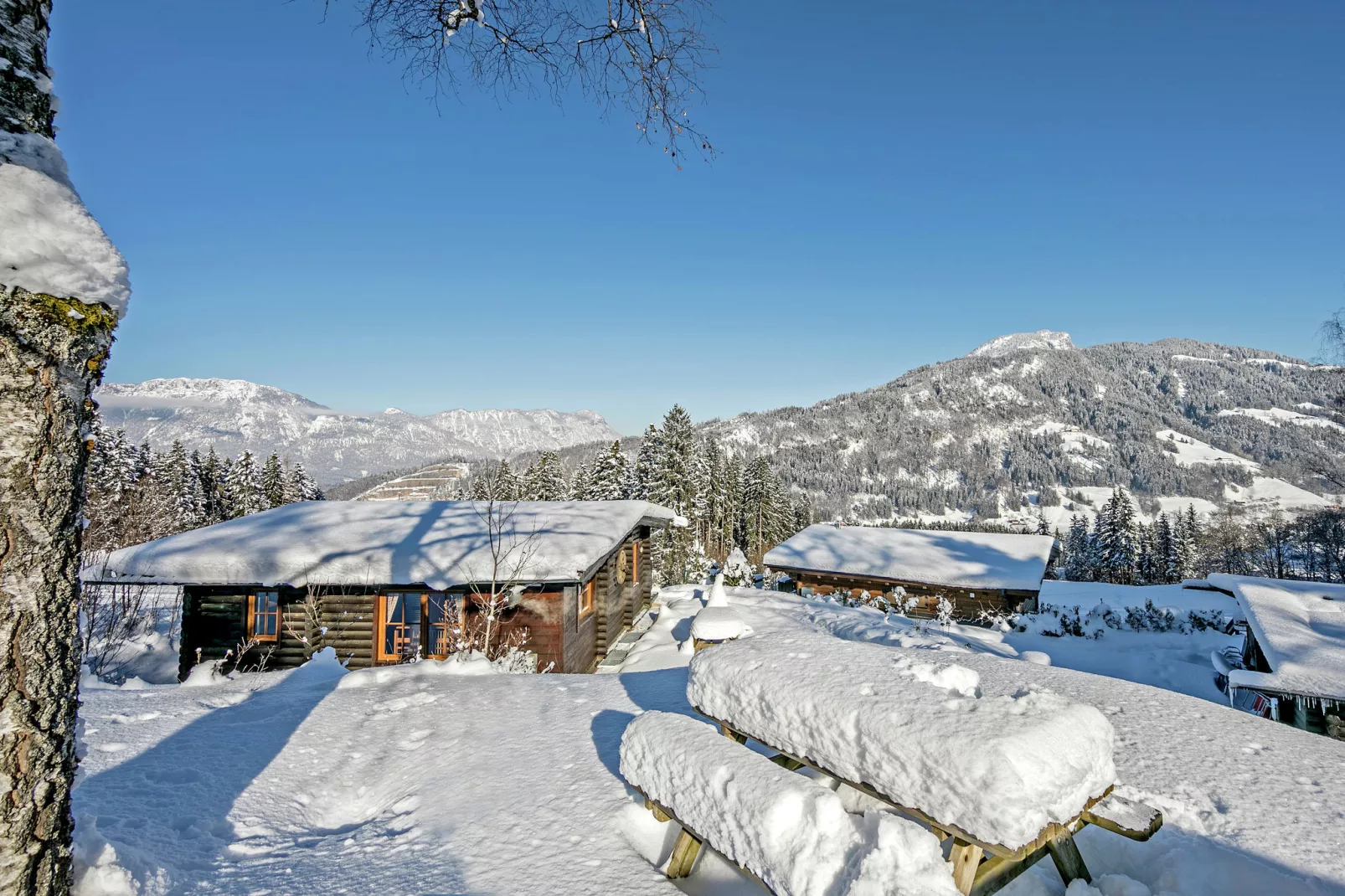 Chalet Isabella im Brixental - 4 Personen-Uitzicht winter