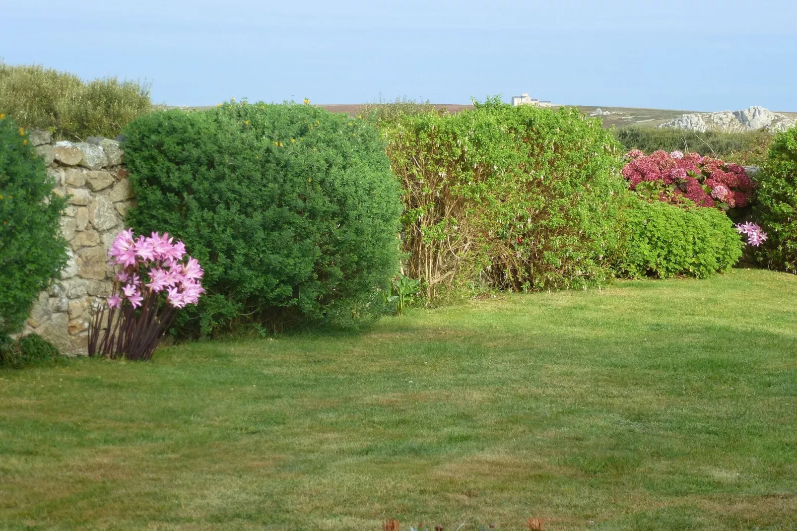 Steinhaus mit Meerblick auf der Insel Ouessant-Tuinen zomer