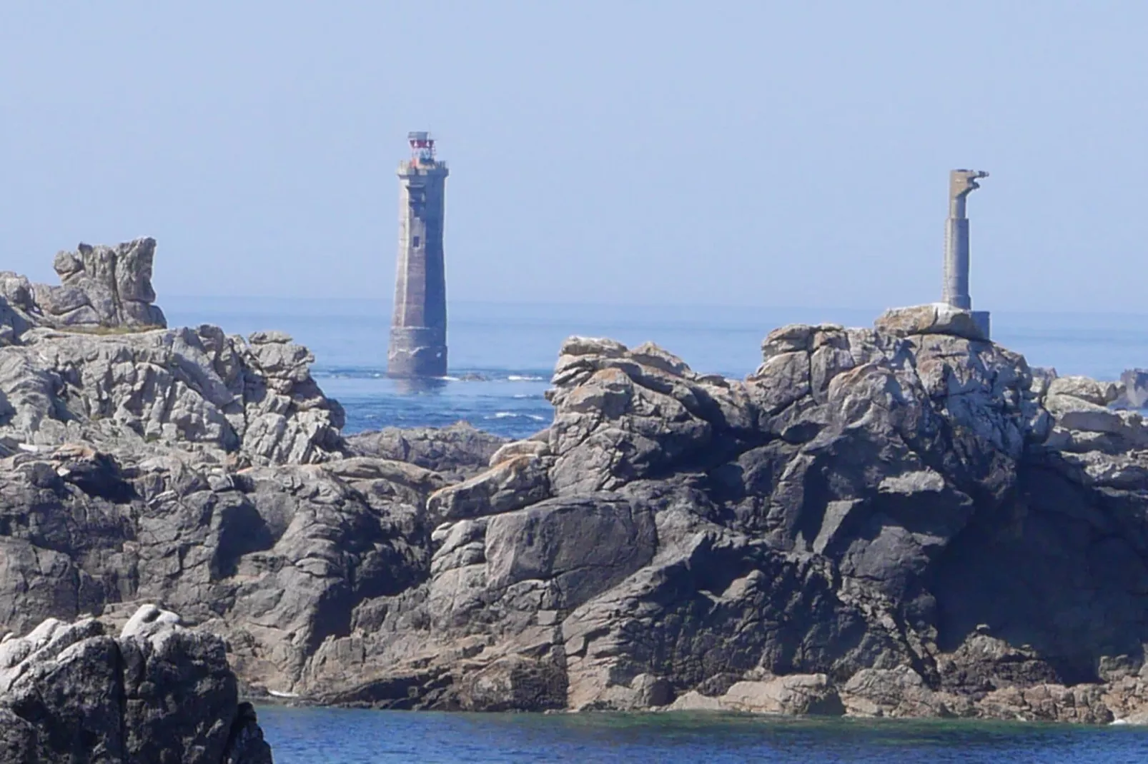 Steinhaus mit Meerblick auf der Insel Ouessant-Gebied winter 5km