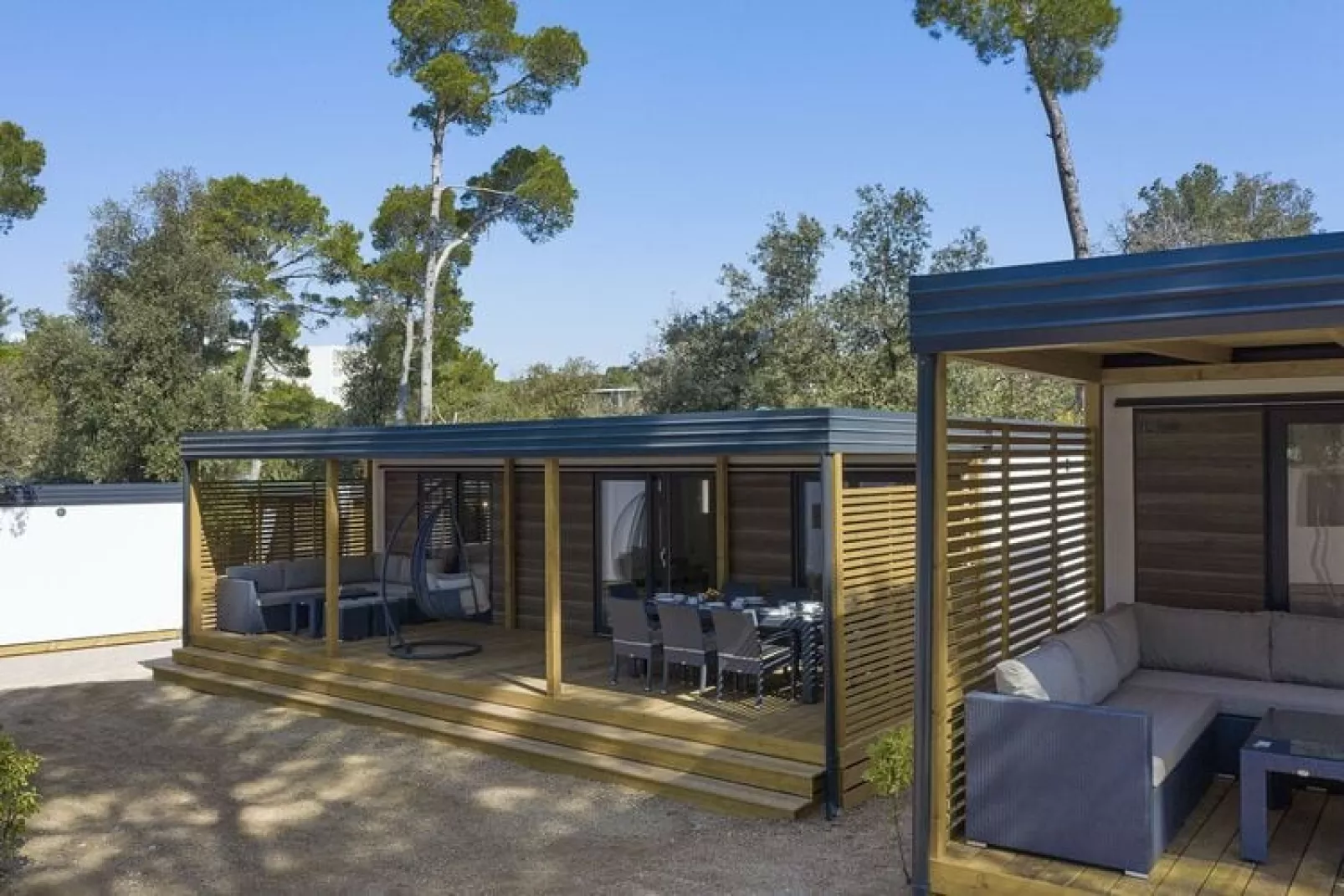 Mobile Homes Soline Biograd-Dalmatia Glamping Family Deluxe-Buitenkant zomer