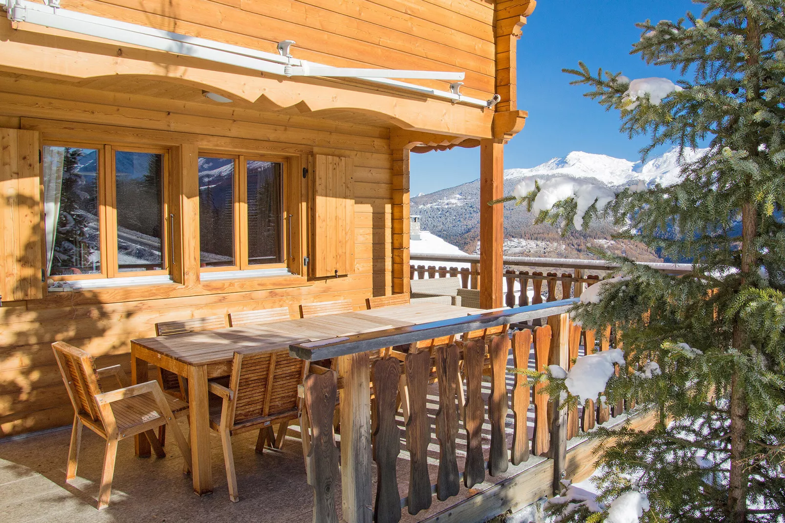 Chalet Teychenne Mungo-Terrasbalkon