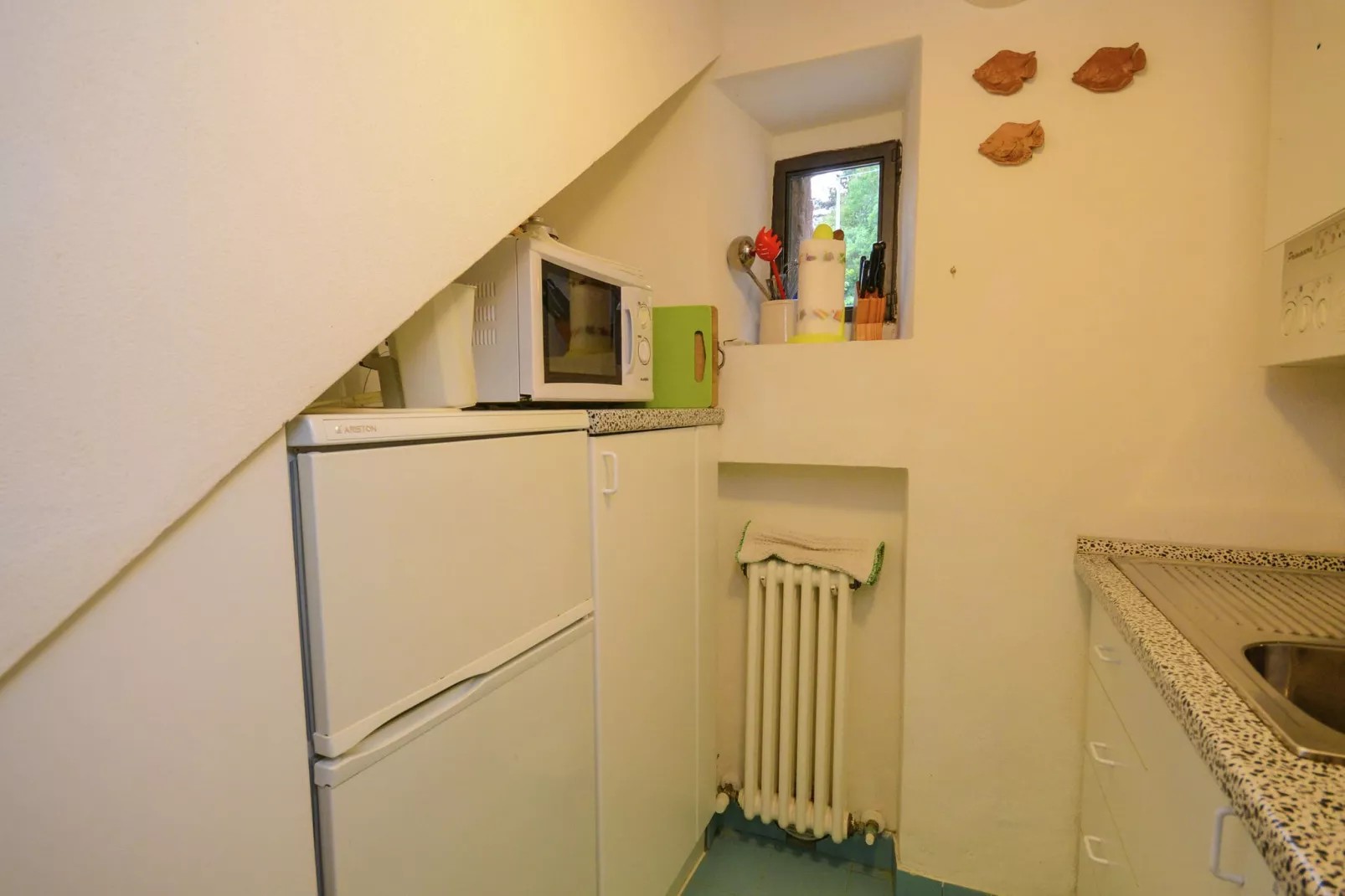 Romantisch mini-appartement in voormalig kerkje, zwembad, panoramisch uitzicht-Keuken