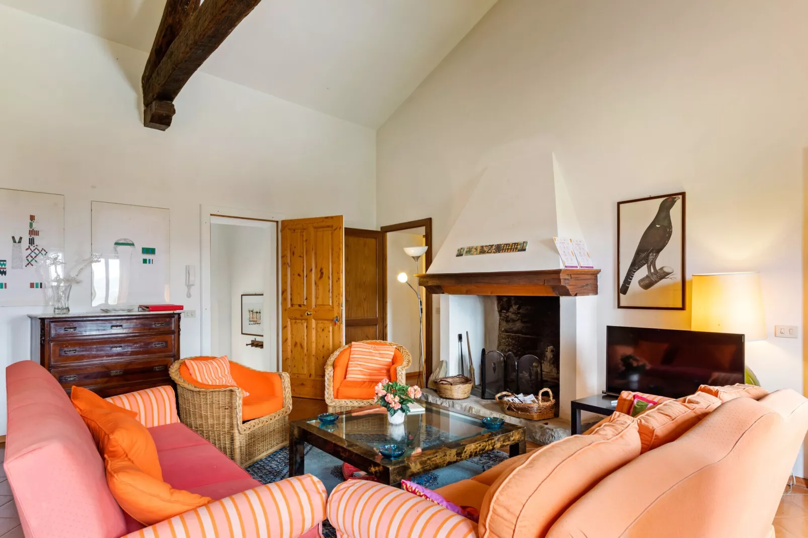 Prachtige villa in Toscane met een adembenemend uitzicht-Woonkamer