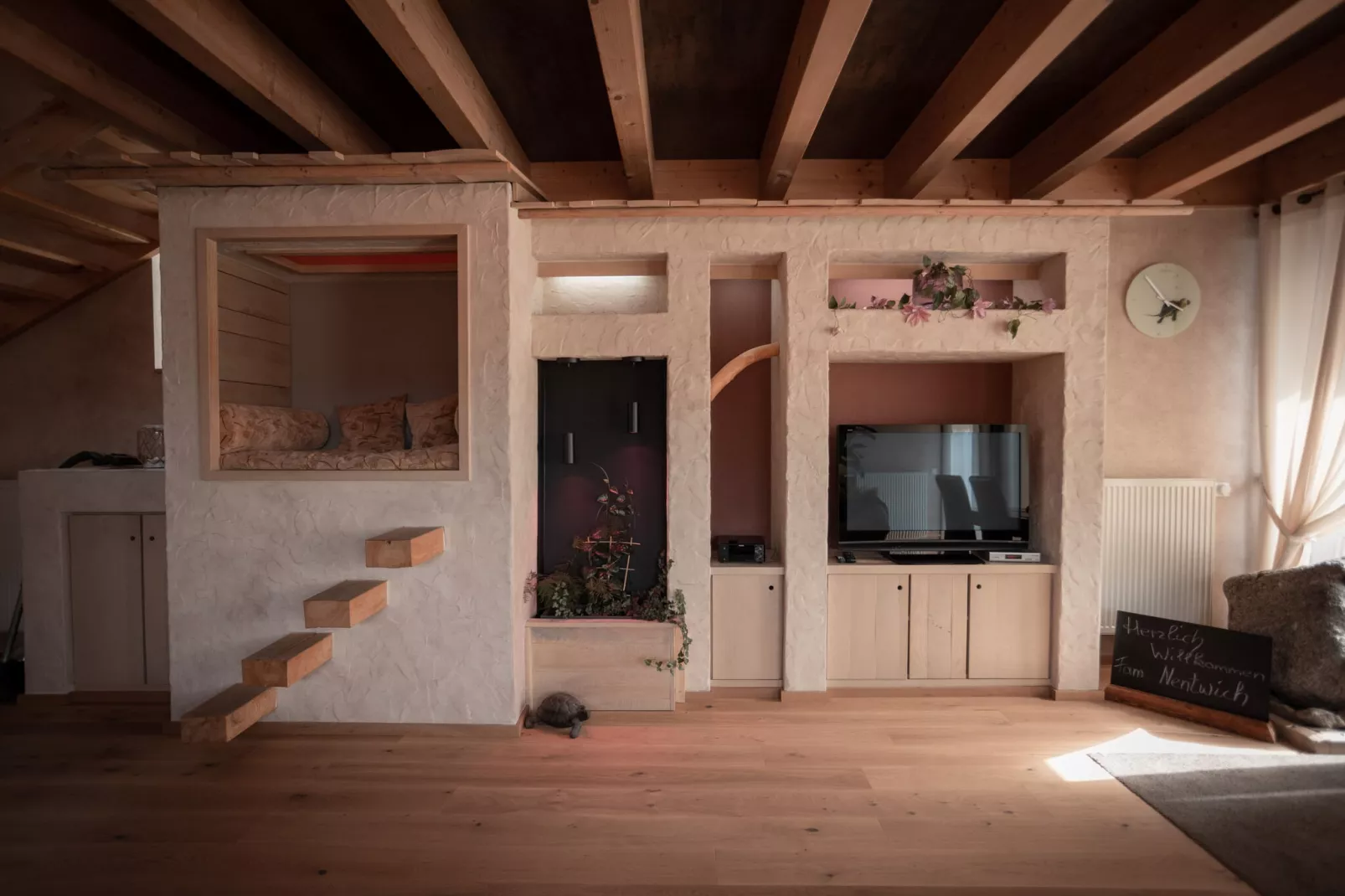 Uniek vakantiehuis in Viechtach met sauna-Woonkamer