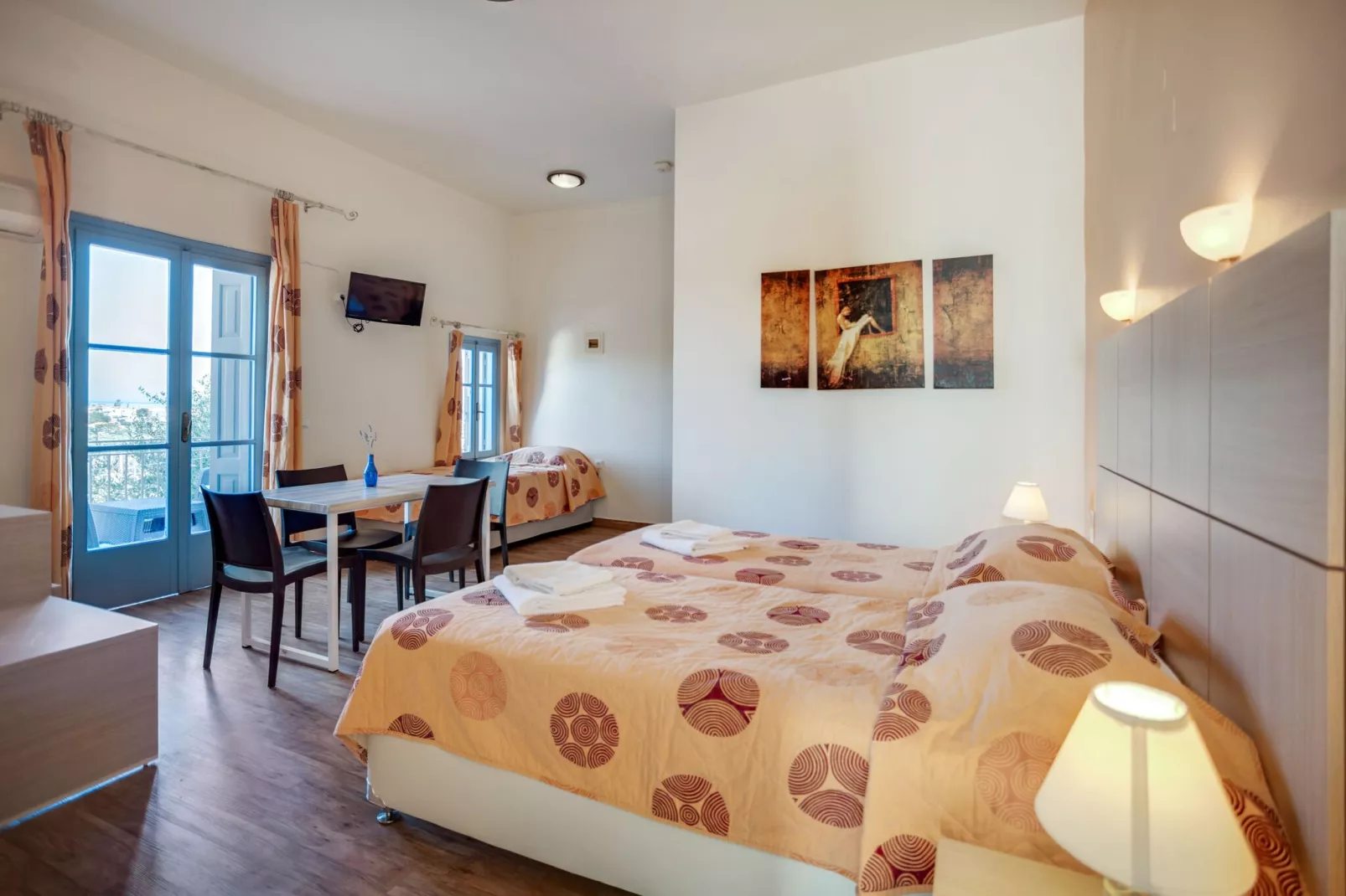 Aantrekkelijke studio op Lesbos met een balkon-Slaapkamer