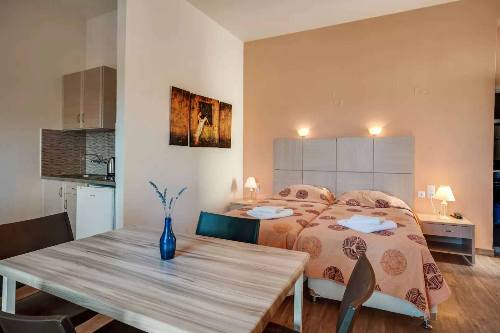 Aantrekkelijke studio op Lesbos met een balkon-Slaapkamer