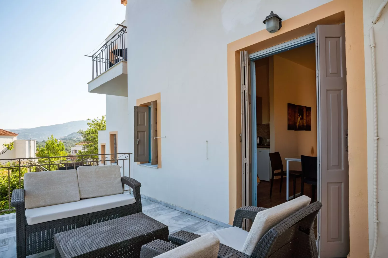 Aantrekkelijke studio op Lesbos met een balkon-Terrasbalkon