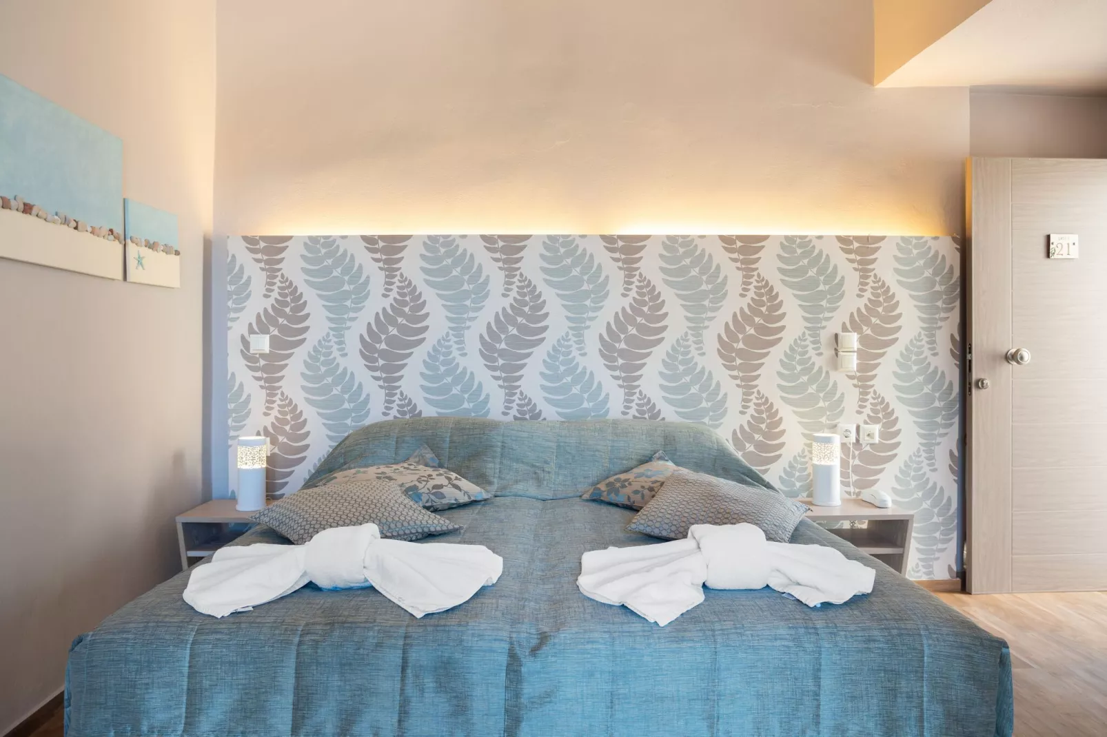 Mooie studio op Lesbos met een balkon-Slaapkamer