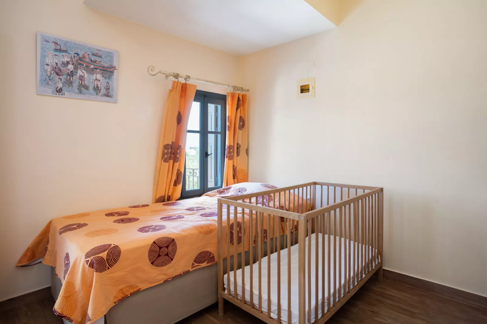 Aangename studio op Lesbos met een balkon-Slaapkamer