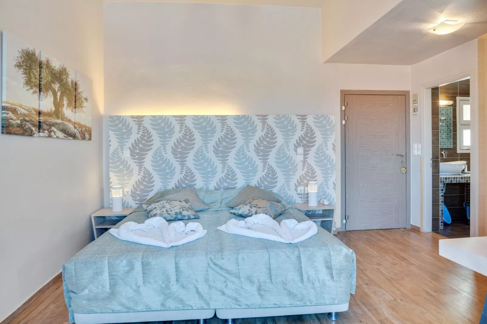 Leuke studio op Lesbos met een balkon-Slaapkamer