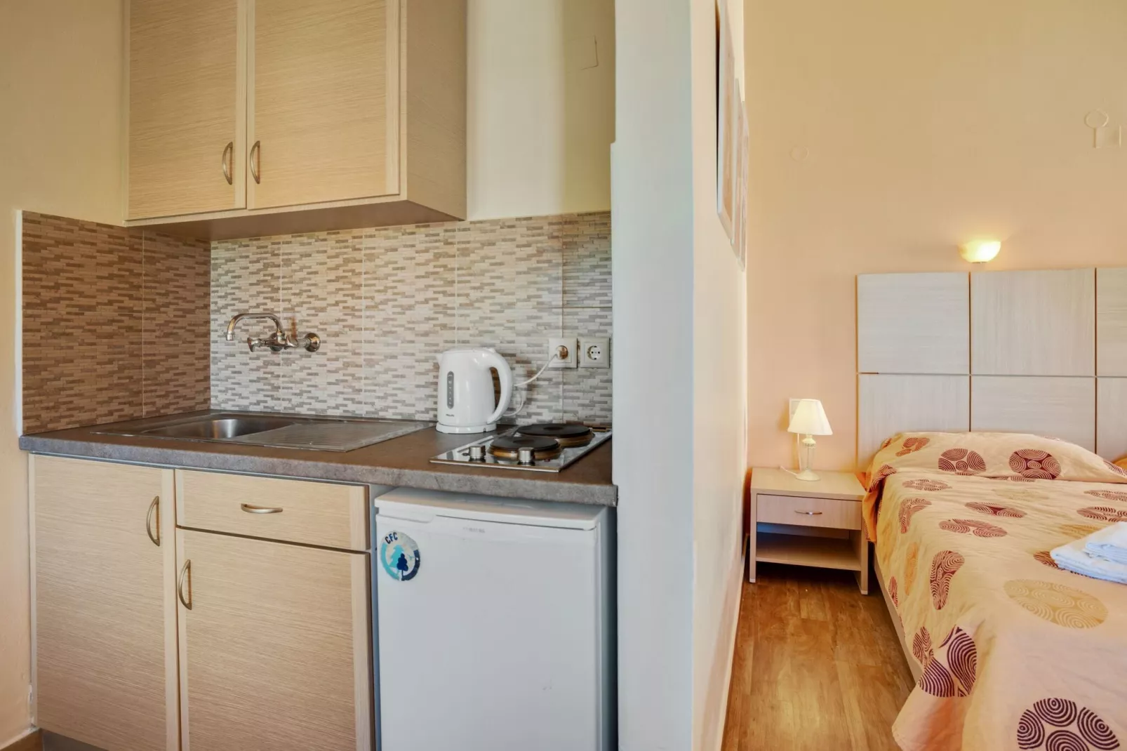 Leuke studio op Lesbos met een gedeeld zwembad-Keuken