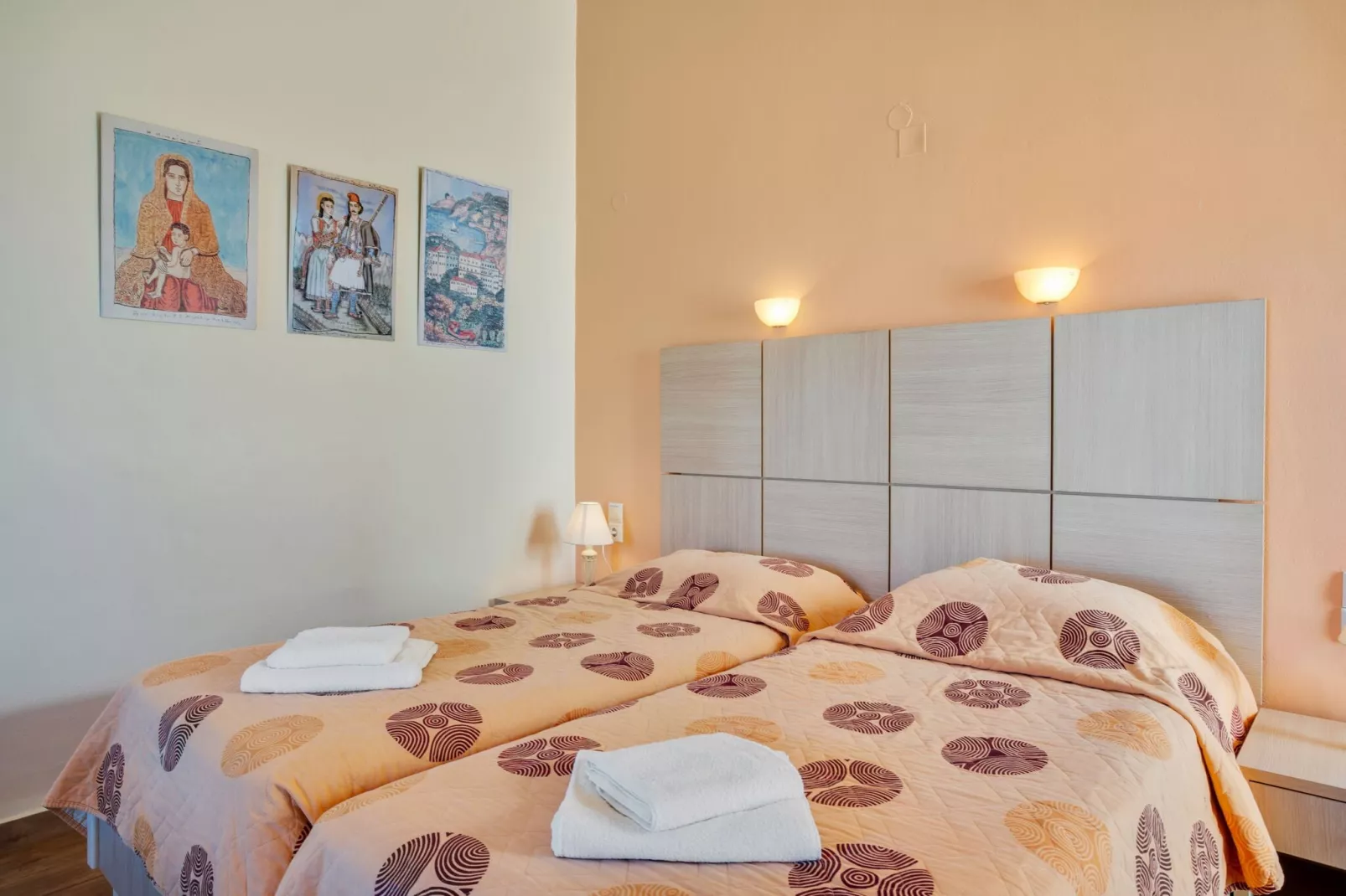 Leuke studio op Lesbos met een gedeeld zwembad-Slaapkamer