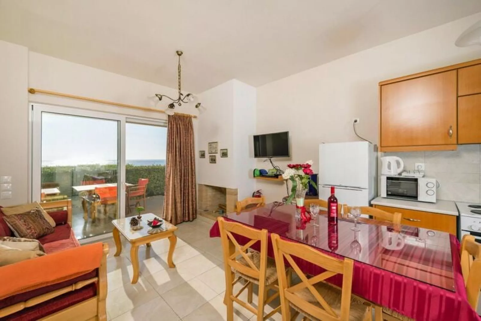 Apartments Cretan View, Chania-1 bedroom-app.-Woonkamer