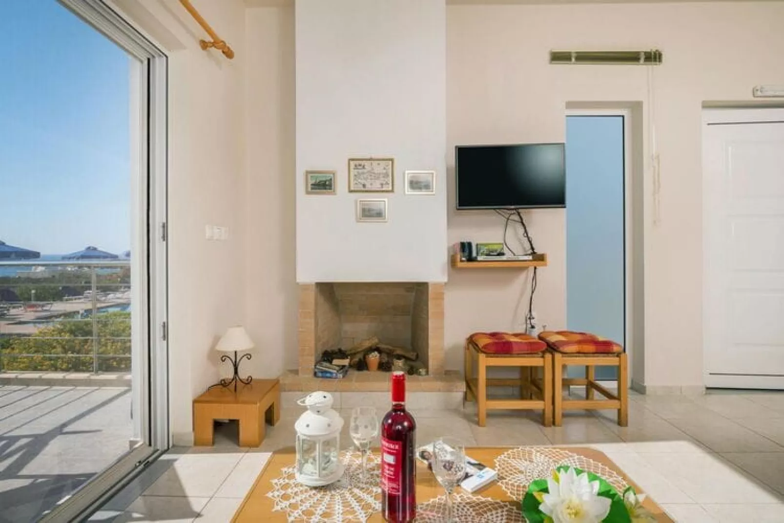 Apartments Cretan View, Chania-1 bedroom-app.-Woonkamer