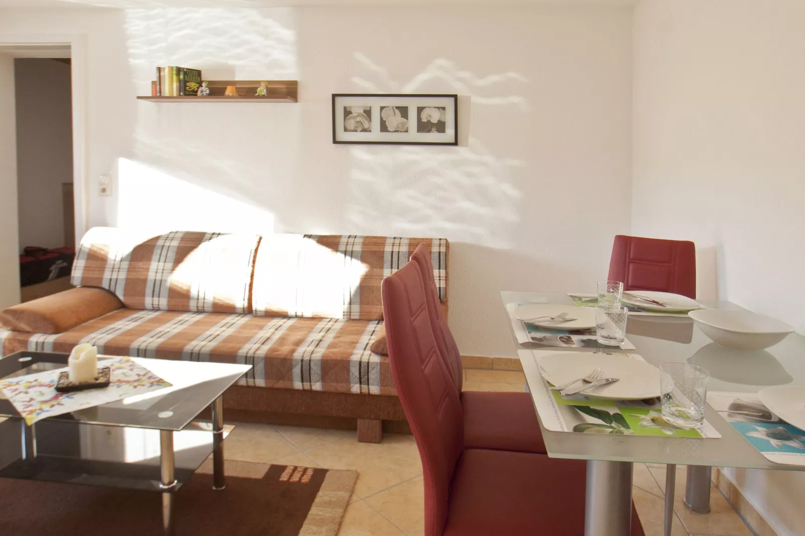 Comfortabel 2 kamer appartement bij de Baltische Zee-Woonkamer