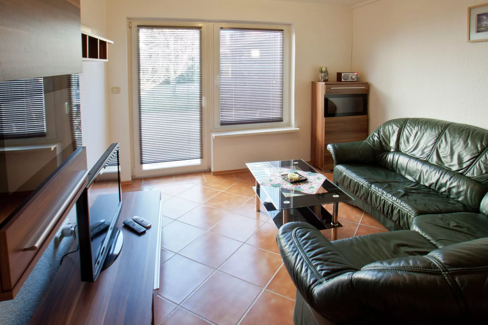 Stijlvol ingericht appartement in Rerik met een terras