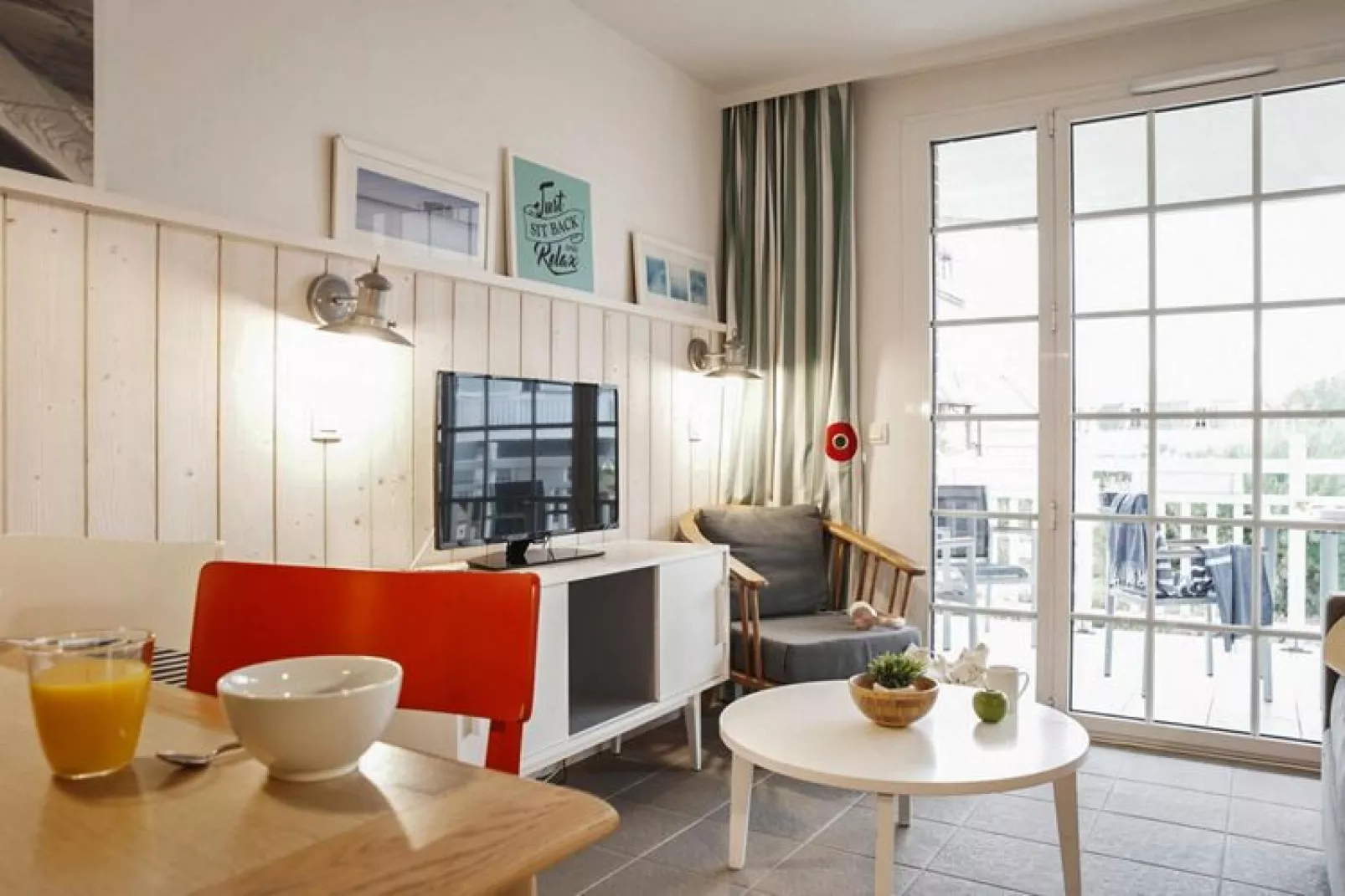 Appartement in Le Crotooy vlakbij de zee-Woonkamer