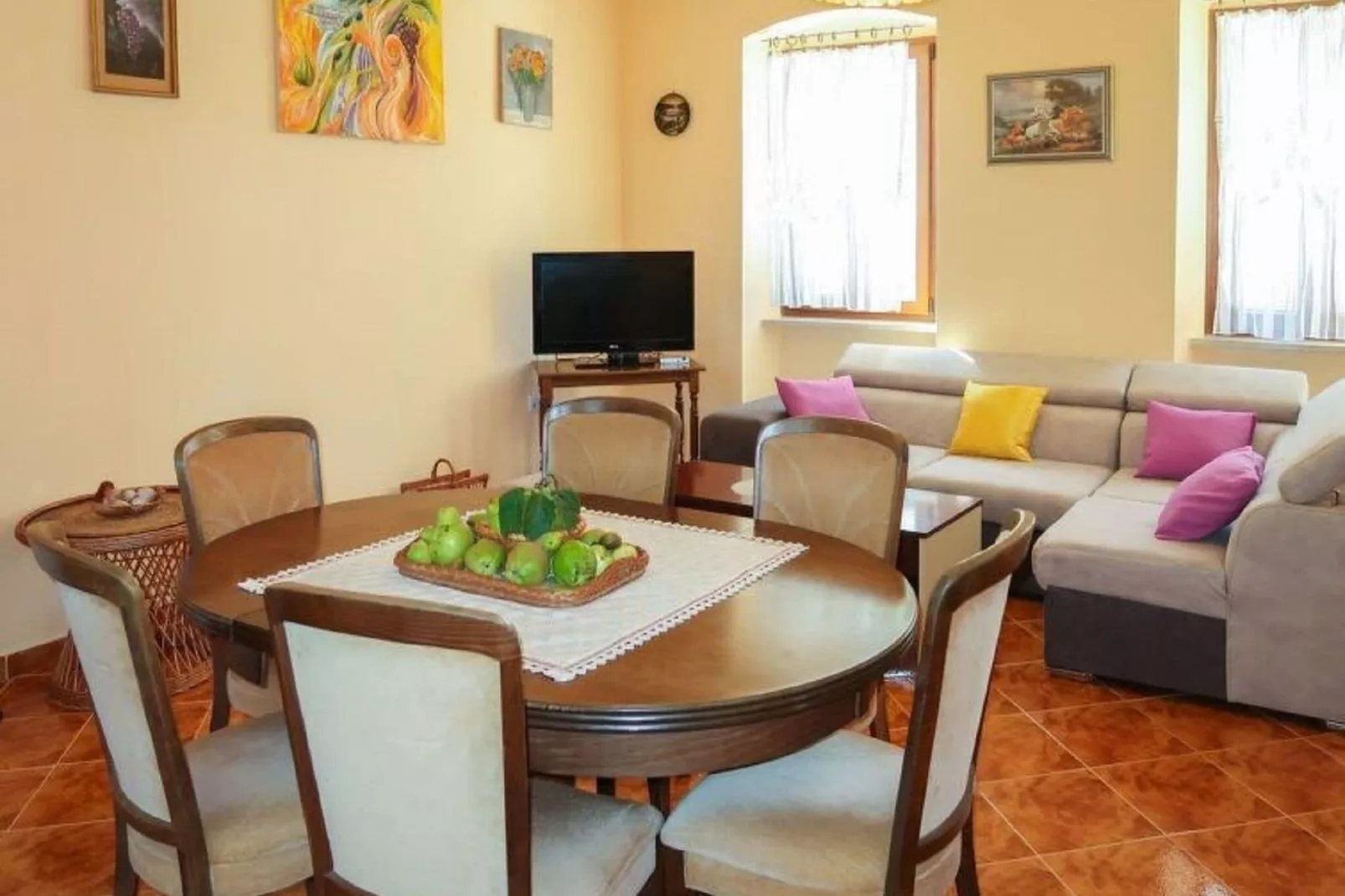 Villa Ana with private pool near Rabac-Woonkamer