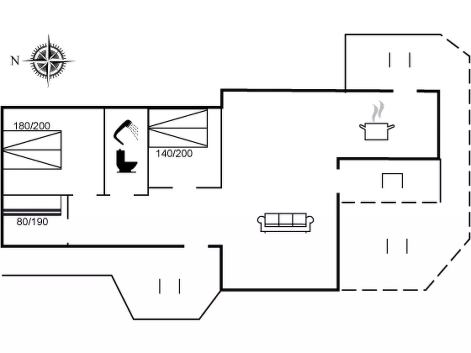 "Hilleborg" - 100m from the sea-Binnen