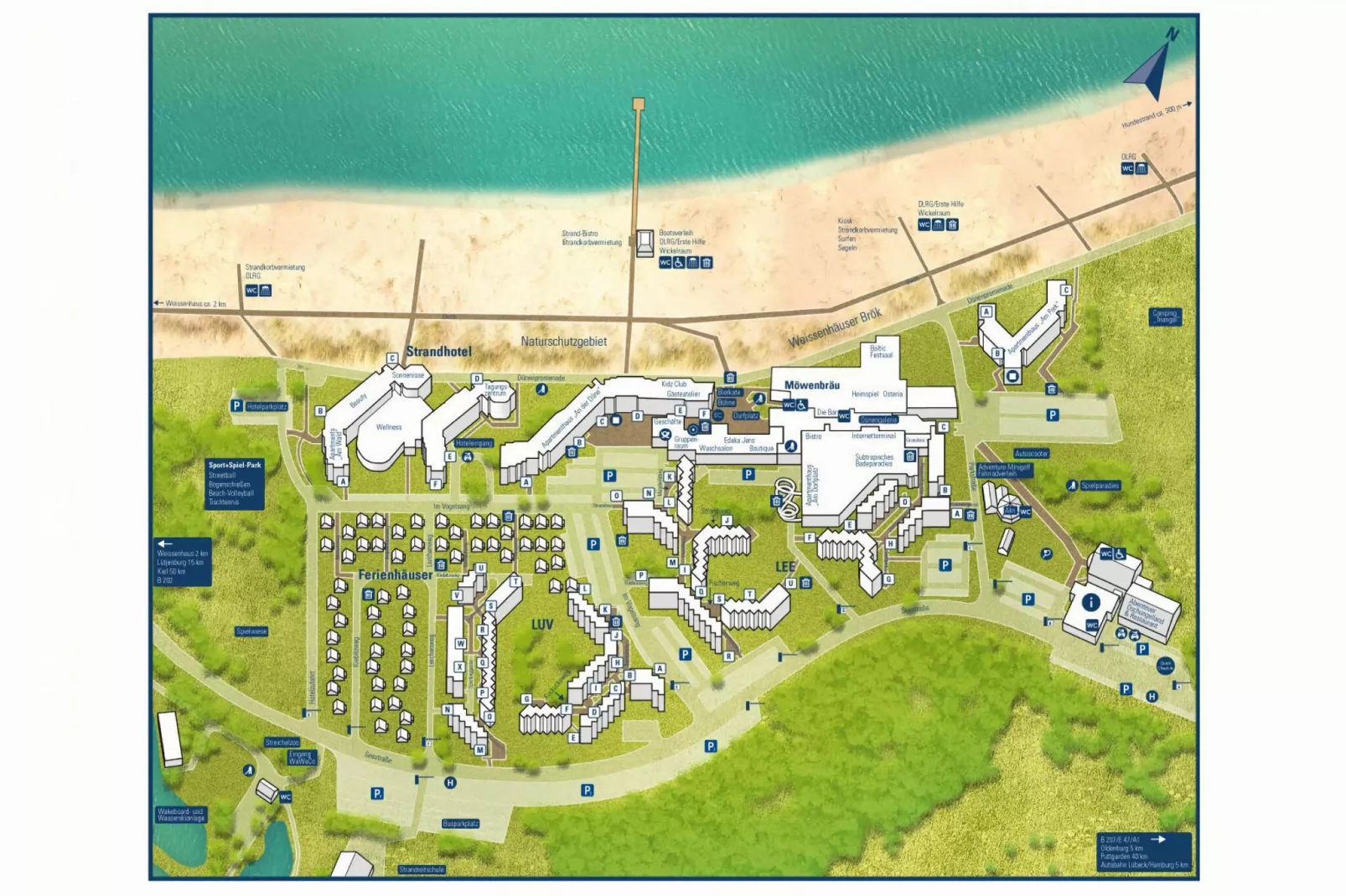 1-Zimmer-Apartment Seeseite "An der Düne" 25 qm-Gebieden zomer 5km