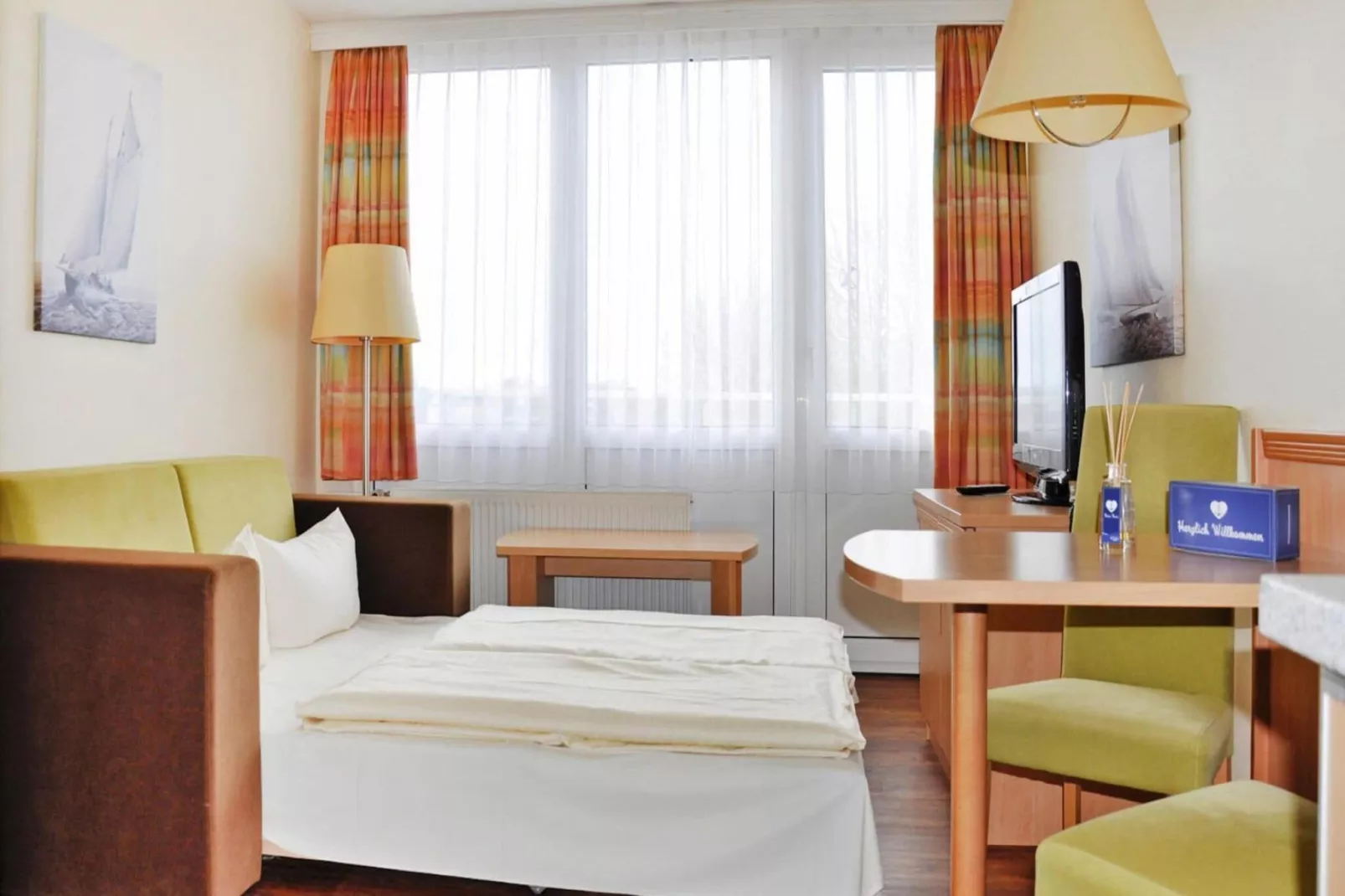 1-Zimmer-Apartement "Am Park"-Slaapkamer