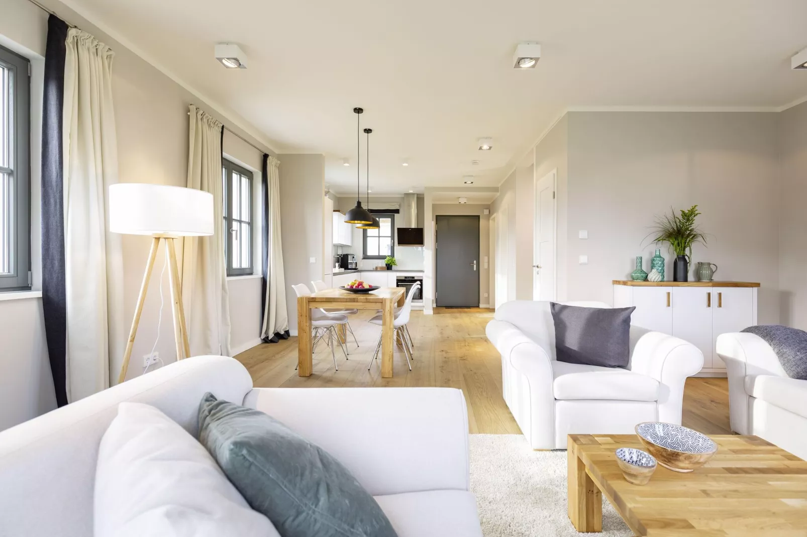Reetvilla Superior 4 Personen-Woonkamer