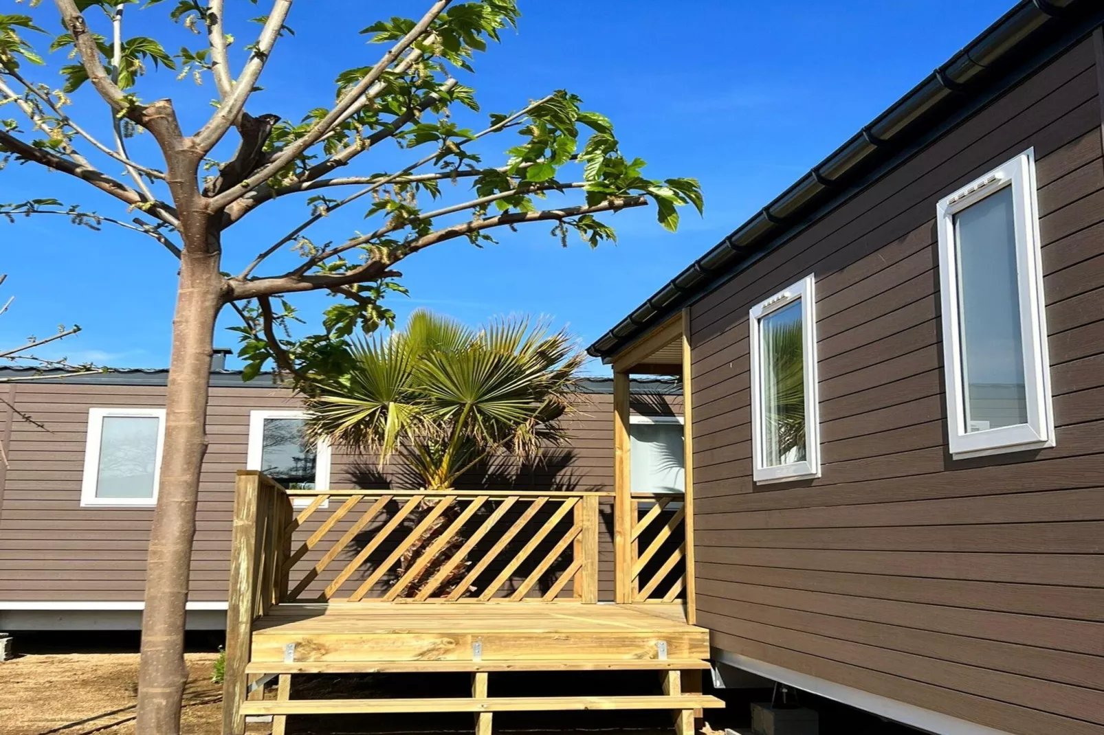Els Pins- Mobile-Home Premium 3 Nature-Buitenkant zomer