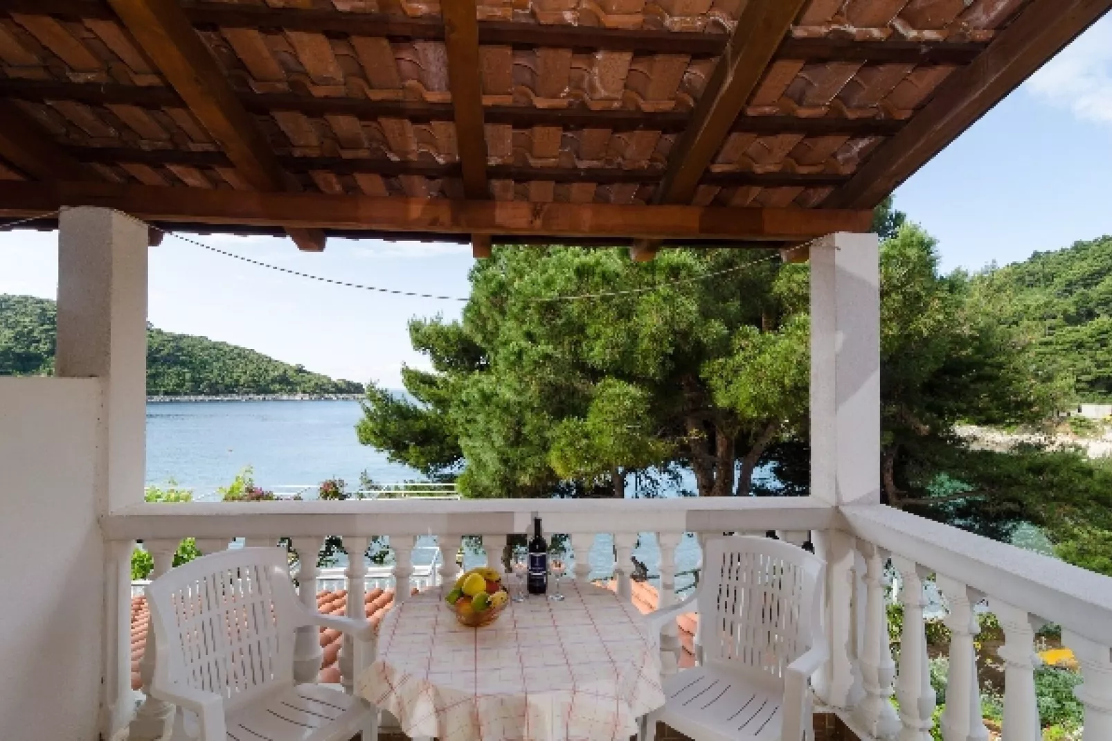 Apartments Franka Saplunara-Double Room with Terrace and Sea View-Terras