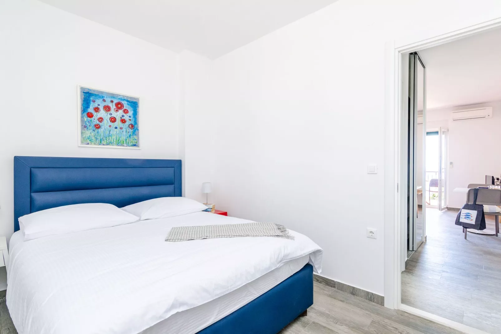 Apartments Villa Lukas - ''No.8'' One-Bedroom Apartment with Balcony and Sea View-Slaapkamer